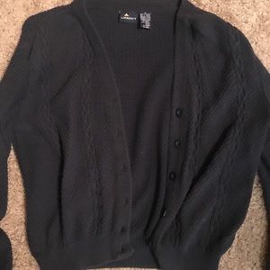 Navy Woven Cardigan